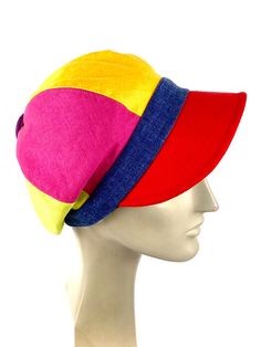 Colorful newsboy style linen and cotton cap. Inspired by the early 20th century newspaper delivery boys. It has a large visor to protect from the sun. It can be used all year. The length of the visor is 6 centimeters. The interior is made of a very light cotton lining The back of the cap has a small eco-leather belt to adjust the measurement up to three centimeters less. Cut and sewn on the bias, this cap adapts very well to the head due to its original pattern. For its production we use top qua Black Toms, Baker Boy Hat, Summer Cap, Pork Pie, Baker Boy, Newsboy Cap, News Boy Hat, Caps For Women, Cotton Lights