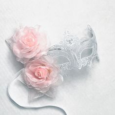 Masquerade masks in white metal with pink flowers. Simplistic for woman with a pink flowers - destined to pop out at any event, wedding etc This masquerade mask is great for any occasion. Elegant White Masquerade Mask For Weddings, Elegant White Wedding Masquerade Mask, White Eye Mask Masquerade Mask As Gift, White Wedding Eye Mask, White Eye Mask For Wedding, Pink Masquerade Mask, White Masquerade Mask, White Masquerade, Masquerade Mask Women