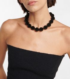 Boucle Onyx Choker in Black - Sophie Buhai | Mytheresa Sophie Buhai Jewelry, Sophie Buhai, Black Choker, Onyx Bead, Jewelry Choker, Personal Shopping, Color Names, Free Jewelry, Signature Style