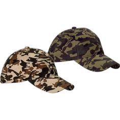 Unstructured camouflage hat made of 100% cotton twill. Features 6-panel, low-profile, sewn eyelets, self-fabric closure with D-ring slider and tuck-in strap. Stand out at the beach or on the boardwalk in this unstructured camouflage hat. Keep the sun out of your eyes. Camouflage Hat, Hat Making, D Ring, At The Beach, Your Eyes, Sliders