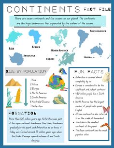 an info sheet with information about the countries