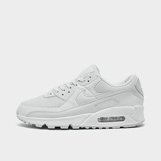 Women's Nike Air Max 90 Casual Shoes| Finish Line White Air Max 90, Nike Air Max 90 White, Nike Classic, Nike Air Max For Women, Nike Fashion, Nike Air Max 90, Finish Line, Running Sneakers, White White