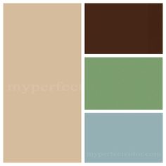 four different shades of brown, green and blue with the words my perfect color on them