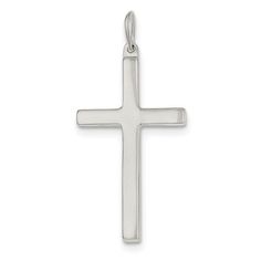 Engravable Sterling Silver Cross Pendant | applesofgold.com Sterling Silver Cross Pendant, Silver Cross Pendant, Christian Cross, Christian Jewelry, Cross Jewelry, Sterling Silver Cross, Silver Cross, Gold Jewelry Fashion, Fine Jewellery Necklace