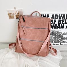 This bag is a backpack, can also be used as a shoulder bag, soft surface design, you can carry it when you go out to play, you can also carry it on a date, whenever you need to pack something can take it. product description Material: PU Color: pink, blue, black, brown Style: Vintage Size: Length 32cm Width 12cm Height 35cm Weight: about 600g If you have any questions, please contact me in time! Thank you~ School Shoulder Bag With Zipper, School Shoulder Bag With Zipper Closure, Back To School Satchel With Zipper Closure, Back To School Shoulder Satchel With Zipper Closure, Back To School Shoulder Satchel With Zipper, Large Capacity Leather School Backpack, Large Capacity Backpack-style Shoulder Bag For School, Large Capacity Leather Shoulder Backpack For School, Back To School Satchel Shoulder Bag With Zipper