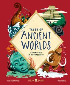 the book cover for tales of ancient worlds with an image of animals and other things