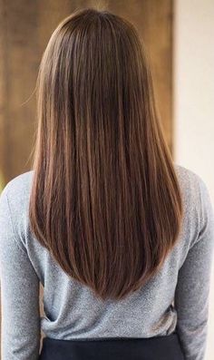 U Cut Hairstyle, Haircuts For Long Hair Straight, Round Haircut, V Cut Hair, One Length Haircuts, V Hair, U Shaped Hair, Straight Hair Cuts, Long Brown Hair