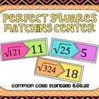 the perfect squares matching center is shown with two numbers and one number on each side