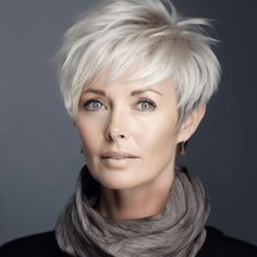 25 Stylish Older Women Prove the Modern Wedge Cut Is Timeless Very Short Pixie Bob Hairstyles, White Hair Styles For Women Over 50 Aging Gracefully, Pixies For Older Women Over 50, Short Salt And Pepper Hair Women, Modern Wedge Haircut, Best Cuts For Thinning Hair, Medium Length Pixie Hairstyles, Short Modern Hairstyles For Women, Pixie Over 60 Older Women