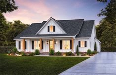 this is an artist's rendering of the farmhouse style house plans for small homes