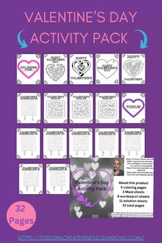 valentine's day activity pack for kids with pictures and instructions to make it fun