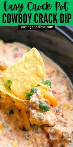 Warm Dips Crockpot, Easy Crockpot Dips, Queso Dip Crockpot, Easy Chip Dip, Warm Dip Recipes, Dip Recipes Crockpot, Chip Dip Recipes, Dip Recipes Hot, Dip For Tortilla Chips