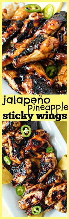 grilled chicken wings with jalapeno and pineapple sticky wings