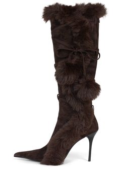 CHILLY Brown High Heel Boots, Jeffrey Campbell Boots, Brown Heeled Boots, Fur Heels, Female Shoes, Hello Lover, Closed Toe Sandals, Shein Outfits, Clothing Pieces