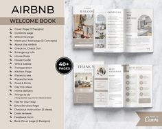 an open brochure with the words air bnb on it