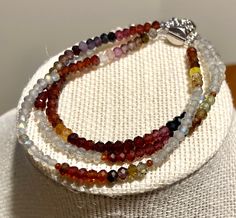 Sparkling Beautiful Sapphire, Labradorite and Garnet Precious Gemstone Beaded Bracelet Spiritual Multicolor Faceted Beaded Bracelets, Adjustable Double Strand Beaded Gemstone Bracelets, Gemstone Beaded Bracelets, Precious Gemstones, Beaded Bracelet, Gemstone Beads, Labradorite, Garnet, Jewelry Bracelets