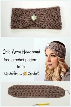 the crochet headband is made with yarn