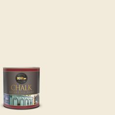 a can of chalk paint on a blue background