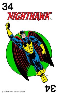 the cover to nighthawk comic book, featuring an image of a man flying through the air