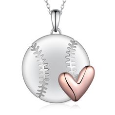 PRICES MAY VARY. 【Softball Design】: This Softball necklace is perfect for any Softball women who loves to show off their love for Softball. The necklace features a delicate Softball pendant with a rose gold heart, a perfect combination of sports and fashion, showing the team spirit and charm of Softball. It makes a beautiful and unique gift for women who loves Softball. 【Hypoallergenic Material】: This Softball Necklace is handmade from 925 sterling silver for durability. It will not lose its lus Golf Necklace, Softball Jewelry, Softball Necklace, Men Sport, Unique Gifts For Women, Rose Gold Heart, Necklaces Jewelry, Gold Heart, Team Spirit