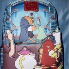 Brand New Bag Bag Size About 12x9x6 Blue Backpack For Shopping, Shopping Tote Bag With Case Included, Travel Shoulder Bag Backpack With Case, Beauty And The Beast Library, Library Scene, Loungefly Bag, Bag Bag, The Beast, New Bag