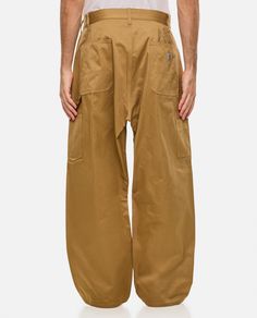 Button and zip closure. Belt loops. Double pleats. Wide leg. Colore: beige. Composition: 100% Cotton Brown Casual Pants, Trousers Casual, Officine Creative, Cotton Trousers, John Lobb, Junya Watanabe, Engineered Garments, Comme Des Garcons, Wide Leg Trousers