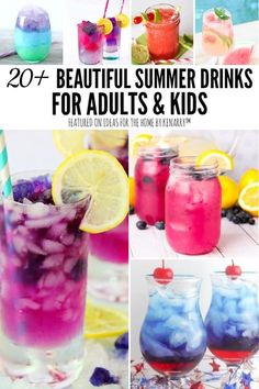 colorful summer drinks for adults and kids