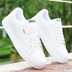 Lasaky - Gentle on Feet, Easy to Wear Shoes Spring Skate Shoes With Vulcanized Sole And Flat Heel, Spring Vulcanized Sole Flat Heel Skate Shoes, White Round Toe Walking Shoes For Summer, Casual White Walking Shoes For Summer, Spring Skate Shoes With Cushioned Footbed And Round Toe, Spring Skate Shoes With Cushioned Round Toe, Spring Skate Shoes With Cushioned Footbed, Casual White Closed Toe Walking Shoes, Spring Walking Shoes With White Sole And Round Toe