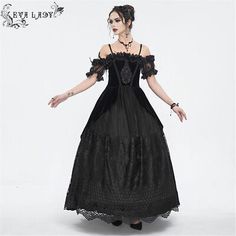 DEVIL FASHION Women Gothic Victorian Steampunk Black Party Lace Long Dresses  | eBay Steampunk Corset Dress For Halloween Party, Punk Style Dresses For Winter Costume Party, Punk Style Winter Dresses For Costume Party, Punk Style Corset Dress For Halloween Party, Halloween Party Overbust Corset Dress, Black Corset Dress For Fall Costume Party, Gothic Dresses For Halloween And Alternative Fashion, Black Punk Corset Dress For Costume Party, Black Punk Dress For Halloween