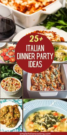 italian dinner party ideas collage with text overlay