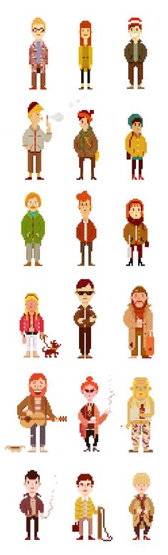 an image of pixel art with many different people