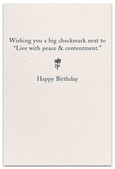 a card with the words happy birthday written in black ink on it, and an image of