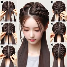 Braided cornrows Hairstyle Braided Cornrows, Grow Thick Long Hair, Tips For Glowing Skin, Graduated Bob Haircuts, Graduated Bob, Ponytail Hairstyles Easy