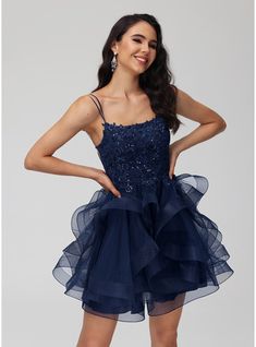 JJ's House Sequins Tulle Lace Scoop <=150 Fall Spring Summer Winter Ball-Gown/Princess General Plus Crossed Straps Dark Navy Height:5.8ft（176cm） Bust:32in（82cm）Waist:24in（61cm）Hips:35in（89cm） No Short Blue Model Name:Katy  Height:5.7ft（173cm）  Bust:40in（101cm）  Wais. #JJ's House #Sequins #Tulle #Lace #Scoop #<=150 #Fall #Spring #Summer #Winter #BallGownPrincess #General #Plus #CrossedStraps #DarkNavy #No #Short #Blue Tulle Straps, Sequin Ball Gown, Sequin Homecoming Dress, Ariel Dress, Gown Princess, Mini Homecoming Dresses, Sequins Fabric, Tulle Homecoming Dress, Ball Gowns Princess