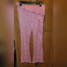 Shein Size Large Sheer Stretchy Floral Beach/Casual Pants! These Pants Are So Pretty, They Are An Amazing Shade Of Pink With Beautiful Floral Designs Throughout The Fabric As Well As Ruffles And A Waist Strap On One Side For A Sexy And Chic Look. These Pants Are Completely Sheer And Stretchy So They Would Work Best Over A Swimsuit Or Even A Bodysuit Depending On The Occasion. They Are New Without Tags And Are In Perfect Condition With No Noticed Flaws. Summer Party Wide Leg Bottoms, Shein Pants, Beach Casual, Waist Strap, Floral Designs, So Pretty, Pant Jumpsuit, Casual Pants, Ruffles