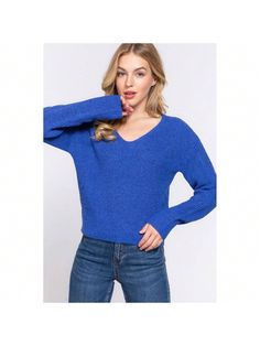 Introducing our Dolman Long Sleeve V-Neck Strappy Open Back Sweater in a serene Blue hue-a trendy and cozy sweater that seamlessly combines comfort with a touch of flair. This sweater features dolman long sleeves, a V-neck with strappy details, and an open back for a versatile and stylish look.

Key Features:
- Material: Crafted from a blend of 90% Acrylic and 10% Nylon for a soft and comfortable wear.
- Color: Choose the serene Blue shade for a chic and refreshing statement.

Product Details:
- Open Back Sweater, Fashion Deals, Cozy Sweater, Comforters Cozy, Cozy Sweaters, Knitwear Women, Sweater Weather, Women Pullover, Soft Knits