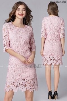 10% off now|Free shipping world-wide. L-5XL Beautiful Pink Lace Plus Size Party Dress at GemGrace. Click to learn our pro custom-made service for wedding dress, formal dress. View #WeddingGuestDresses for more ideas. Pink Knee-length Lace Dress For Evening, Elegant Pink Lace Party Dress, Elegant Pink Mini Length Lace Dress, Elegant Pink Lace Dress With Lace Trim, Pink Mini Length Lace Dress For Wedding, Pink Lace Trim Mini Dress, Pink Lace Dress With Lace Patchwork For Spring, Pink Mini Lace Dress For Wedding, Pink Short Sleeve Lace Dress With Patchwork