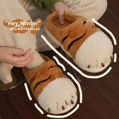 ʕ ๑•ᴥ•ʔ Fluffy Tiger Slippers ʕ ๑•ᴥ•ʔ ʕ ๑•ᴥ•ʔ These cute slippers are a total moo-d ʕ ๑•ᴥ•ʔ ʕ ๑•ᴥ•ʔ Perfect to keep your feet warm and comfy through the winter ʕ ๑•ᴥ•ʔ Fun Round Toe Slippers For Winter, Fun Round Toe Winter Slippers, Cute Super Soft Round Toe Slippers, Winter Fun Non-slip Slippers, Fun Non-slip Winter Slippers, Kawaii Round Toe Indoor Slippers, Super Soft Round Toe Slippers, Cute Brown Round Toe Slippers, Cute Flat Slippers For Winter