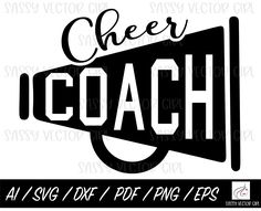 cheer coach svg file with the word cheer on it