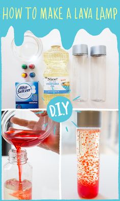 how to make a lava lamp with homemade ingredients and instructions for making liquid in glass bottles