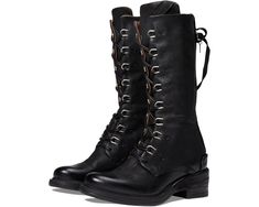 A.S. 98 Steward | Zappos.com Lace Up Cowboy Boots, Wide Calf Leather Boots For Women, Fall Biker Leather Lace-up Boots, Leather Biker Lace-up Boots For Fall, Assassin Boots, Colonial Dress Pattern, Wide Calf Leather Boots, Tall Combat Boots, Black Work Boots