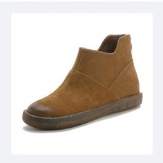 Lasaky - Vintage Genuine Leather Handmade Short Boots - Comfortable Low-Heel Soft Sole Ankle Boots Casual Flat Boots Mark Vintage, Boots Comfortable, Boots Casual, Leather Platform Sandals, Leather High Heels, Casual Flats, High Heels Stilettos, Flat Boots, Toe Designs