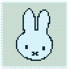 a cross stitch pattern with an image of a rabbit's head