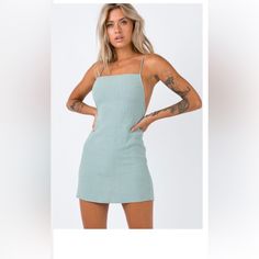 Princess Polly Sinclair Mini Dress In Sage Never Worn! Satin Long Sleeve Dress, Dresses Princess Polly, Dresses Princess, Princess Polly Dresses, Satin Long Sleeve, Polly Dress, Black Satin Dress, Bandeau Dress, Tie Dye Dress