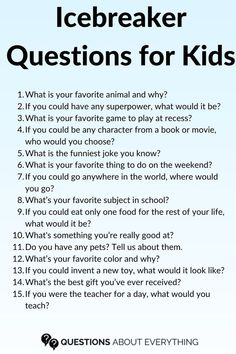 an icebreaker question for kids