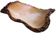 an empty wooden bowl on a white background