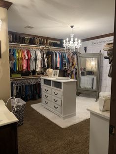 the closet is full of clothes and other items for sale in it's store