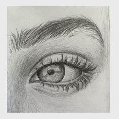 a pencil drawing of an eye