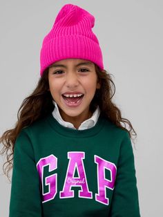 Kids Gap Logo Sweatshirt | Gap Factory Gap Logo, Red Pomegranate, Purple Grapes, Baby Models, Logo Sweatshirt, Gap Kids, Deep Purple, Gap, Long Sleeves