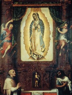 an image of the virgin mary surrounded by angels